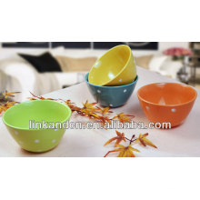 KC-04012colorful dots serving bowls,ceramic serving bowl